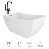 Jacuzzi Stella 59" Free Standing Acrylic Soaking Tub with Reversible Drain, Drain Assembly and Overflow - Includes Floor Mounted Tub Filler with Hand Shower -Jacuzzi Sales Store jacuzzi stm5931buxxxxg 7549554
