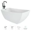 Jacuzzi Stella 67" Free Standing Acrylic Soaking Tub with Reversible Drain, Drain Assembly and Overflow - Includes Floor Mounted Tub Filler with Hand Shower -Jacuzzi Sales Store jacuzzi stm6731buxxxxg 7549554