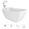 Jacuzzi Stella 59" Free Standing Acrylic Soaking Tub with Reversible Drain, Drain Assembly and Overflow - Includes Floor Mounted Tub Filler with Hand Shower -Jacuzzi Sales Store jacuzzi stn5931buxxxxg 7549554