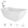 Jacuzzi Stella 67" Free Standing Acrylic Soaking Tub with Reversible Drain, Drain Assembly and Overflow - Includes Floor Mounted Tub Filler with Hand Shower -Jacuzzi Sales Store jacuzzi stn6731buxxxxg 7549554