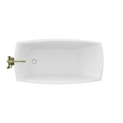 Jacuzzi Stella 59" Free Standing Acrylic Soaking Tub with Reversible Drain, Drain Assembly and Overflow - Includes Floor Mounted Tub Filler with Hand Shower -Jacuzzi Sales Store jacuzzi stz5931buxxxx alternate view 219