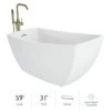Jacuzzi Stella 59" Free Standing Acrylic Soaking Tub with Reversible Drain, Drain Assembly and Overflow - Includes Floor Mounted Tub Filler with Hand Shower -Jacuzzi Sales Store jacuzzi stz5931buxxxxg 7549554