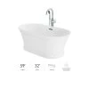 Jacuzzi Lyndsay 59" Free Standing Acrylic Soaking Tub with NW50827 Tub Filler Faucet, Center Drain, Drain Assembly and Overflow -Jacuzzi Sales Store ldb5931bcxxxxw main