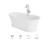 Jacuzzi Lyndsay 67" Free Standing Acrylic Soaking Tub with NW50827 Tub Filler Faucet, Center Drain, Drain Assembly and Overflow 1 Jacuzzi Lyndsay 67" Free Standing Acrylic Soaking Tub with NW50827 Tub Filler Faucet, Center Drain, Drain Assembly and Overflow -Jacuzzi Sales Store ldn6731bcxxxxw main